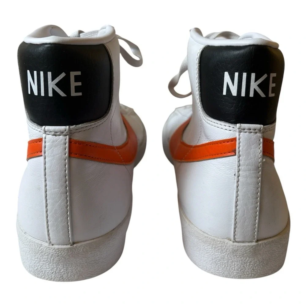 Nike Men's Blazer Sneakers White Mantra Orange Swoosh Size14 Basketball